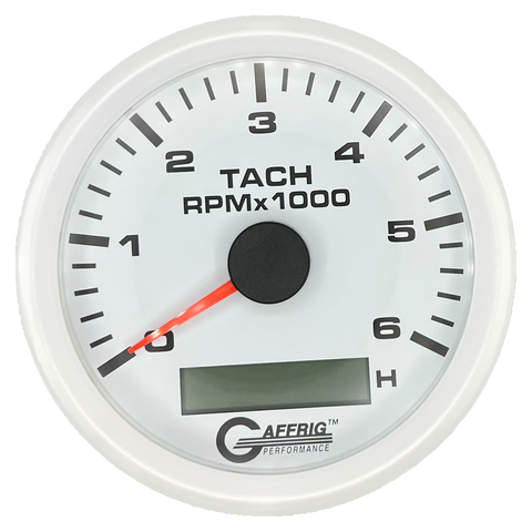 Gaffrig Performance | 184758 | 3 3/8   ELECTRIC TACH/HOUR METER 0-6000 RPM WHITE